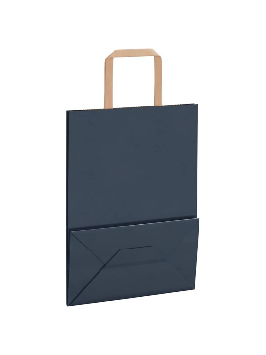Paperikassit 250 kpl kahvoilla sininen 21x11x28 cm