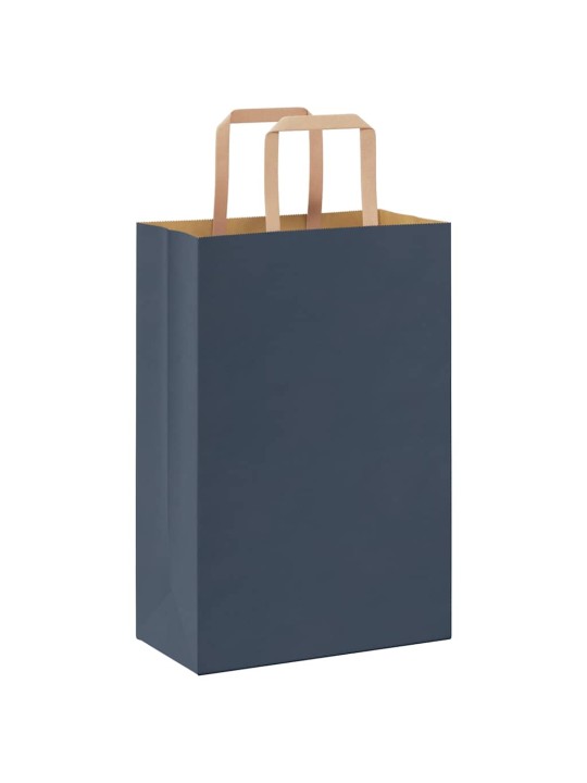 Paperikassit 250 kpl kahvoilla sininen 21x11x31 cm