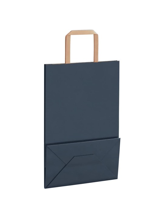 Paperikassit 250 kpl kahvoilla sininen 21x11x31 cm