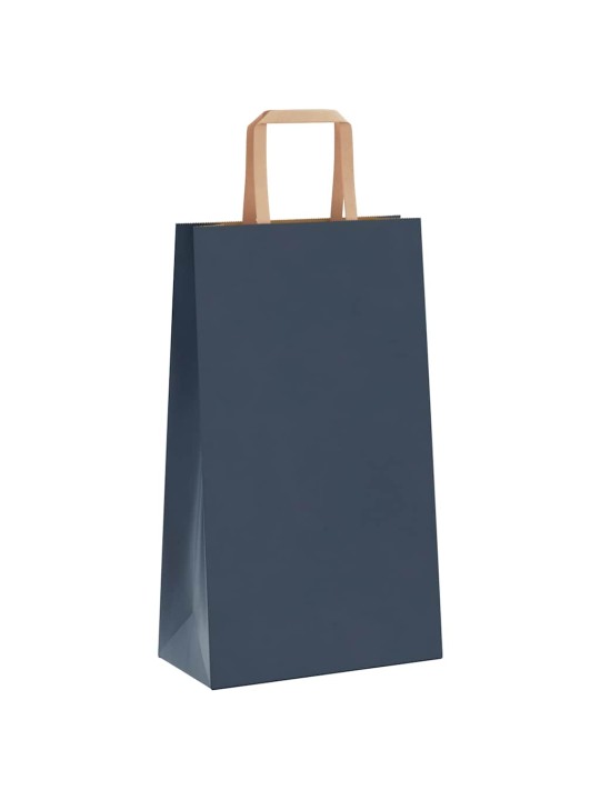 Paperikassit 250 kpl kahvoilla sininen 21x11x36 cm