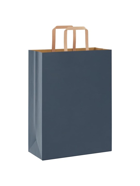 Paperikassit 250 kpl kahvoilla sininen 26x12x35 cm