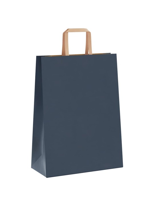 Paperikassit 250 kpl kahvoilla sininen 26x12x35 cm