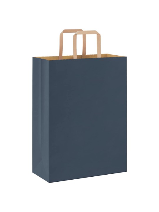 Paperikassit 250 kpl kahvoilla sininen 26x12x35 cm