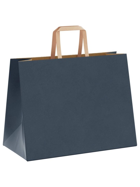 Paperikassit 250 kpl kahvoilla sininen 32x17x25 cm