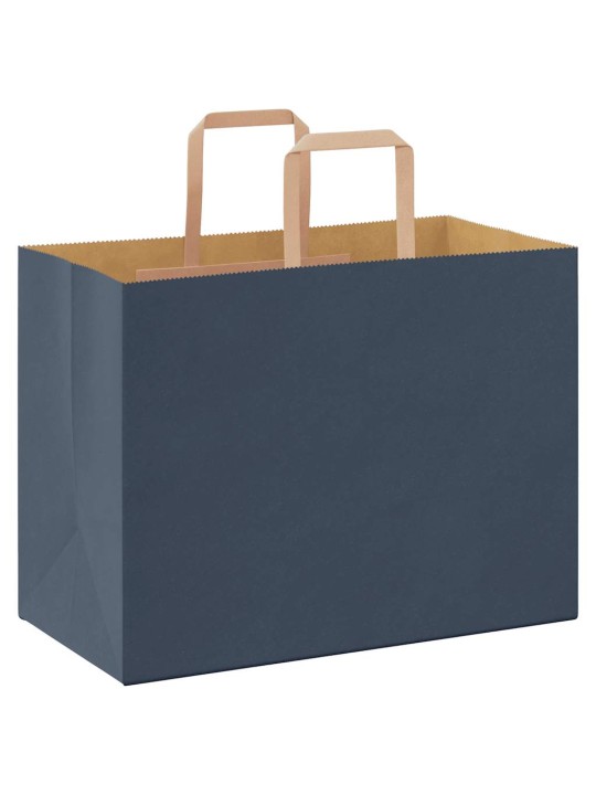 Paperikassit 250 kpl kahvoilla sininen 32x17x25 cm
