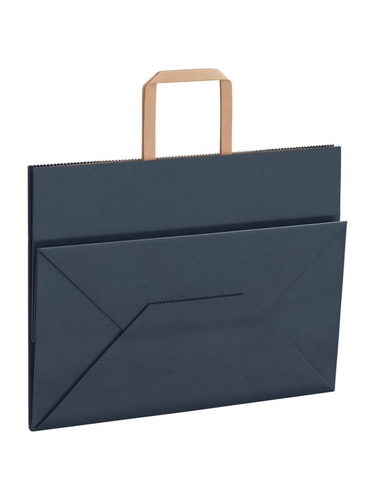 Paperikassit 250 kpl kahvoilla sininen 32x17x25 cm
