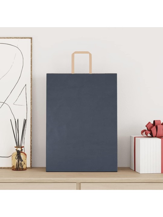 Paperikassit 250 kpl kahvoilla sininen 32x17x44 cm