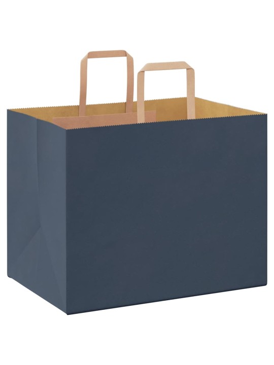 Paperikassit 250 kpl kahvoilla sininen 32x22x24 cm