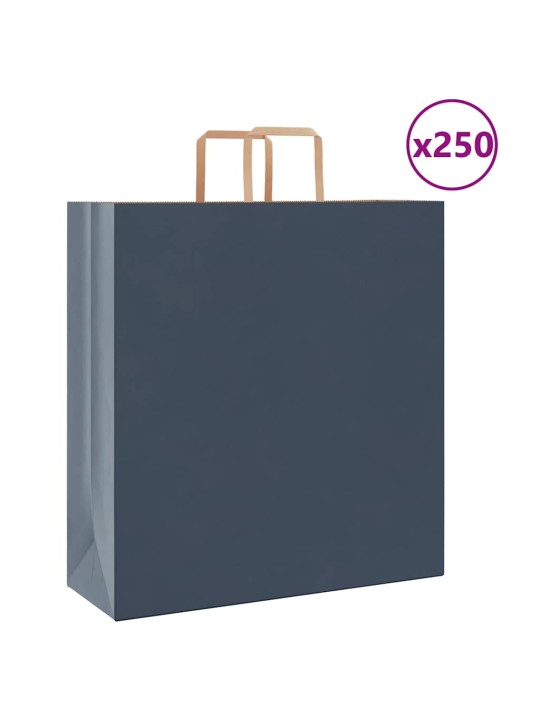 Paperikassit 250 kpl kahvoilla sininen 45x17x48 cm