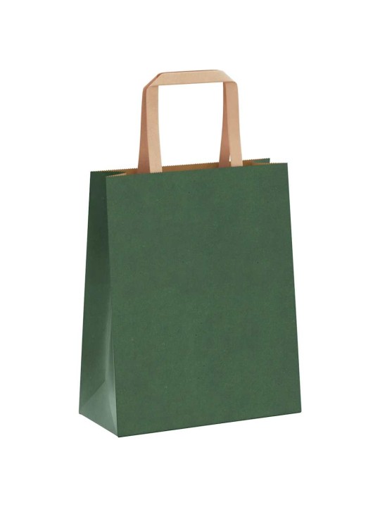 Paperikassit 50 kpl kahvoilla vihreä 18x8x22 cm