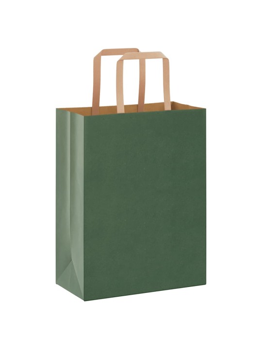 Paperikassit 50 kpl kahvoilla vihreä 21x11x28 cm