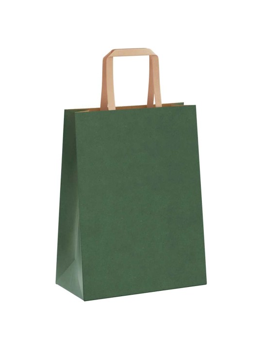 Paperikassit 50 kpl kahvoilla vihreä 21x11x28 cm