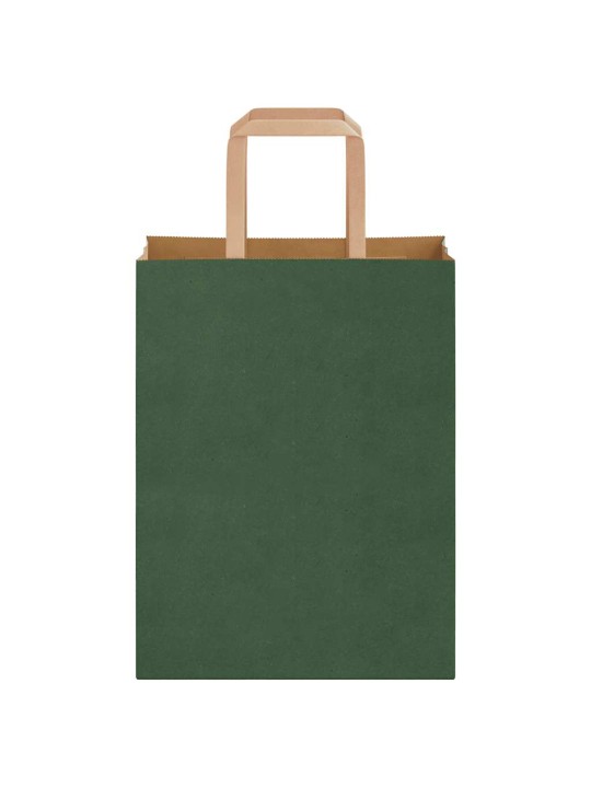 Paperikassit 50 kpl kahvoilla vihreä 21x11x28 cm
