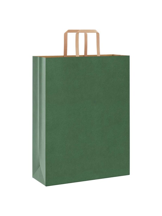 Paperikassit 50 kpl kahvoilla vihreä 32x12x42 cm