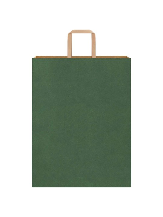 Paperikassit 50 kpl kahvoilla vihreä 32x12x42 cm