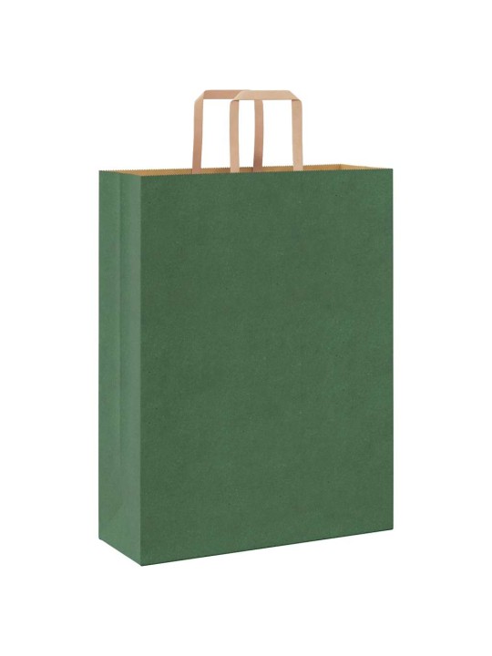 Paperikassit 50 kpl kahvoilla vihreä 32x12x42 cm