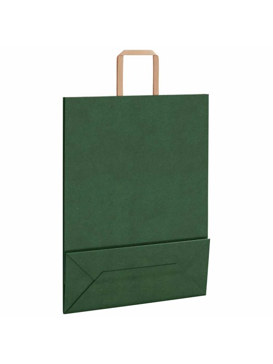 Paperikassit 50 kpl kahvoilla vihreä 32x12x42 cm
