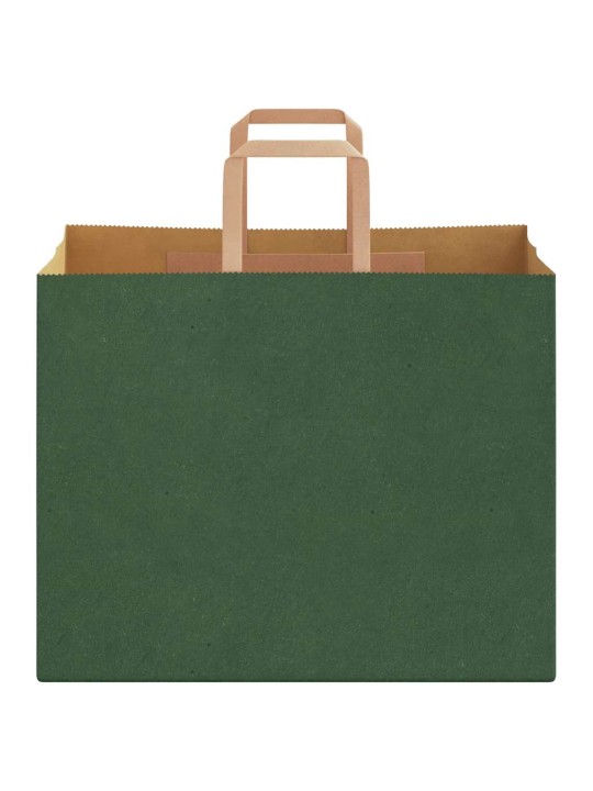 Paperikassit 50 kpl kahvoilla vihreä 32x22x24 cm