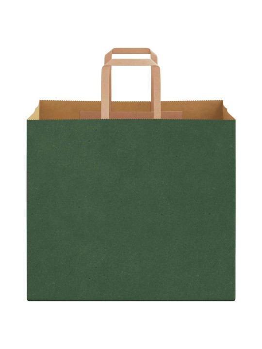 Paperikassit 50 kpl kahvoilla vihreä 32x22x28 cm