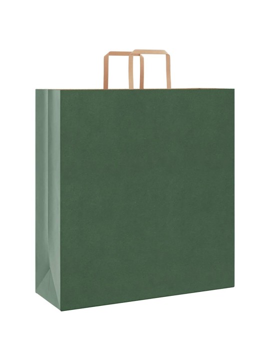 Paperikassit 50 kpl kahvoilla vihreä 45x17x48 cm