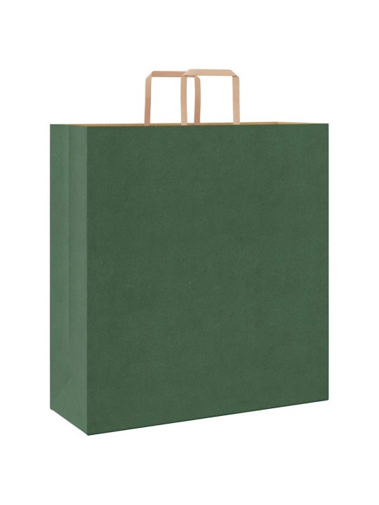 Paperikassit 50 kpl kahvoilla vihreä 45x17x48 cm