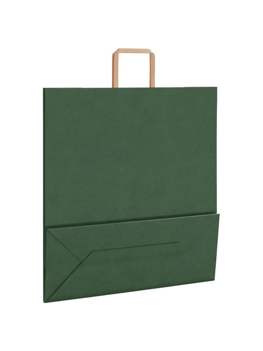 Paperikassit 50 kpl kahvoilla vihreä 45x17x48 cm