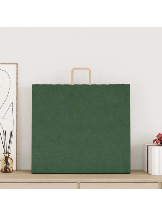 Paperikassit 50 kpl kahvoilla vihreä 54x15x49 cm
