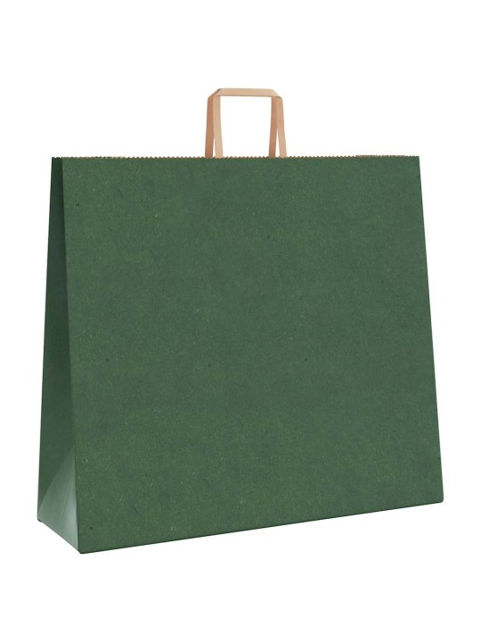 Paperikassit 50 kpl kahvoilla vihreä 54x15x49 cm