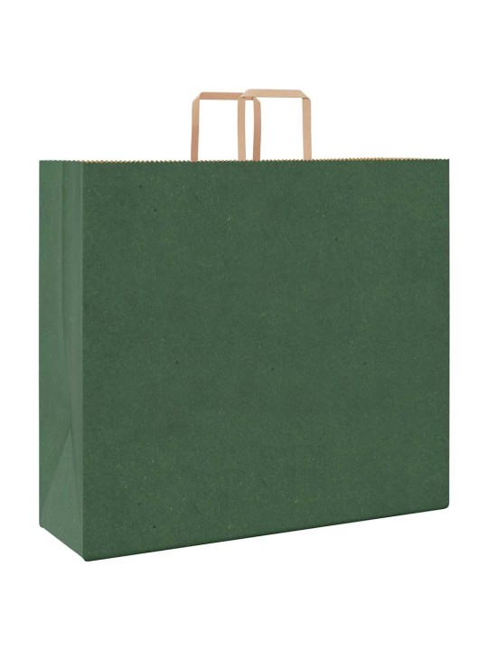 Paperikassit 50 kpl kahvoilla vihreä 54x15x49 cm