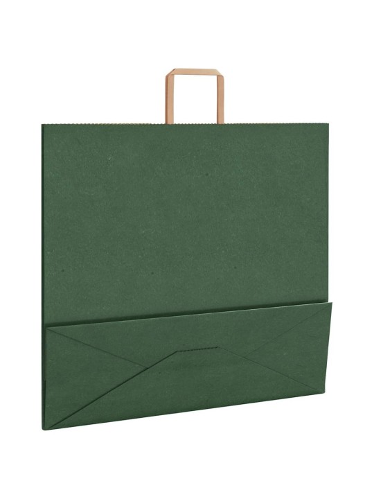 Paperikassit 50 kpl kahvoilla vihreä 54x15x49 cm