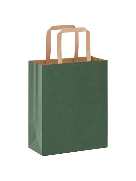 Paperikassit 250 kpl kahvoilla vihreä 18x8x22 cm