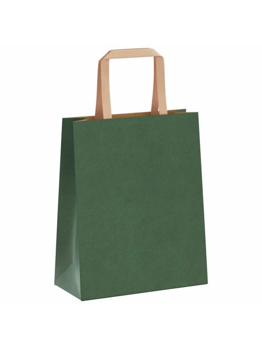 Paperikassit 250 kpl kahvoilla vihreä 18x8x22 cm