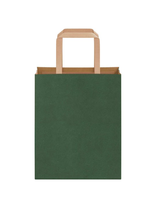 Paperikassit 250 kpl kahvoilla vihreä 18x8x22 cm