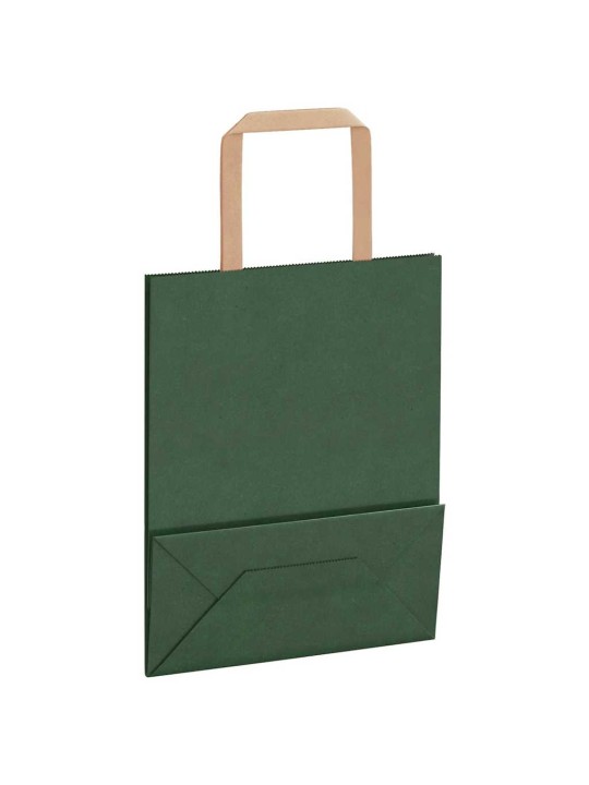Paperikassit 250 kpl kahvoilla vihreä 18x8x22 cm