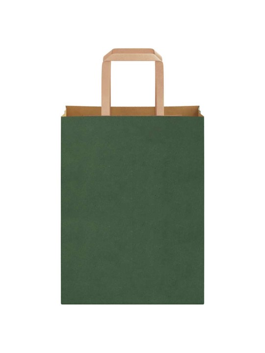 Paperikassit 250 kpl kahvoilla vihreä 21x11x28 cm