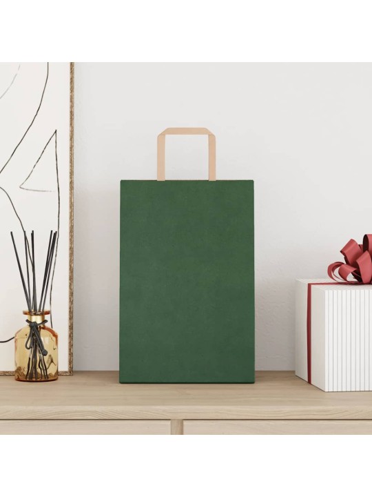 Paperikassit 250 kpl kahvoilla vihreä 21x11x31 cm