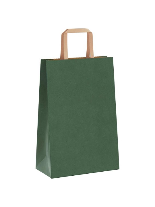 Paperikassit 250 kpl kahvoilla vihreä 21x11x31 cm