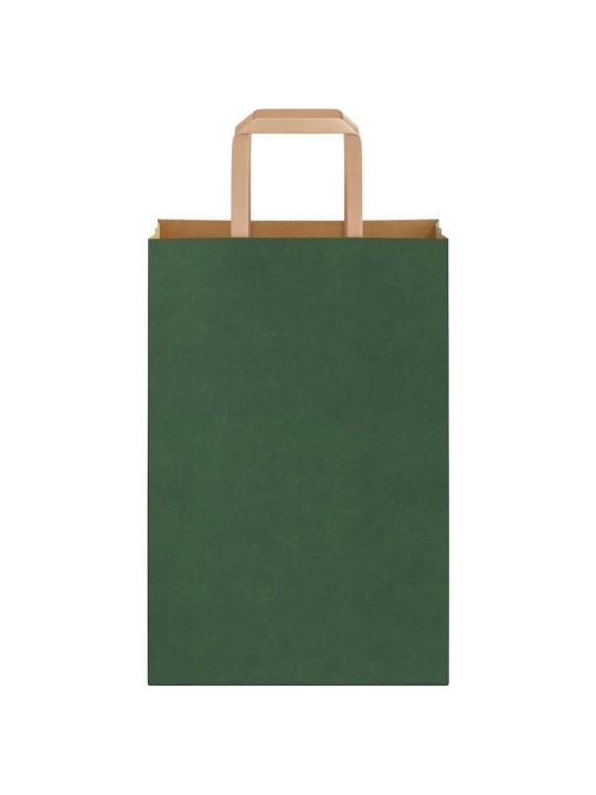 Paperikassit 250 kpl kahvoilla vihreä 21x11x31 cm