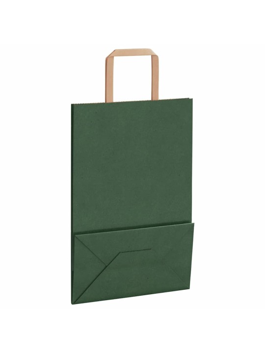 Paperikassit 250 kpl kahvoilla vihreä 21x11x31 cm