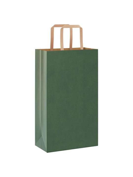 Paperikassit 250 kpl kahvoilla vihreä 21x11x36 cm
