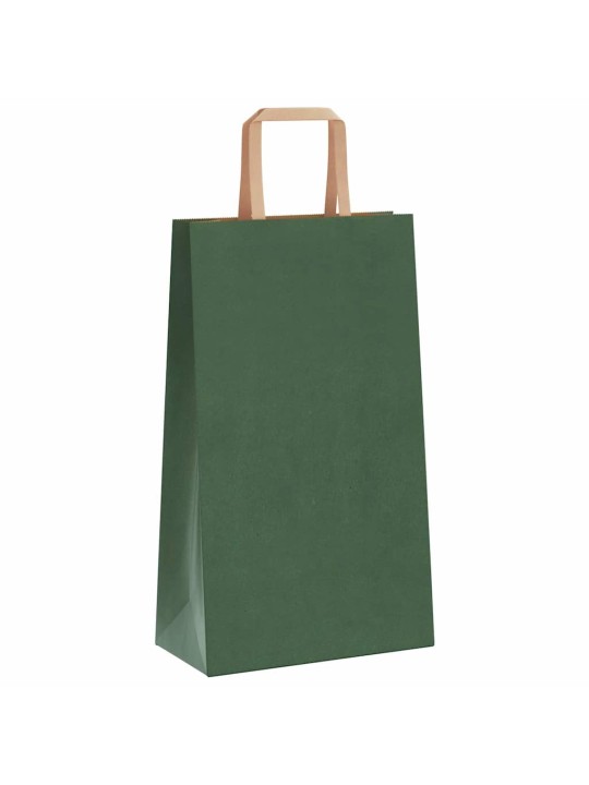 Paperikassit 250 kpl kahvoilla vihreä 21x11x36 cm