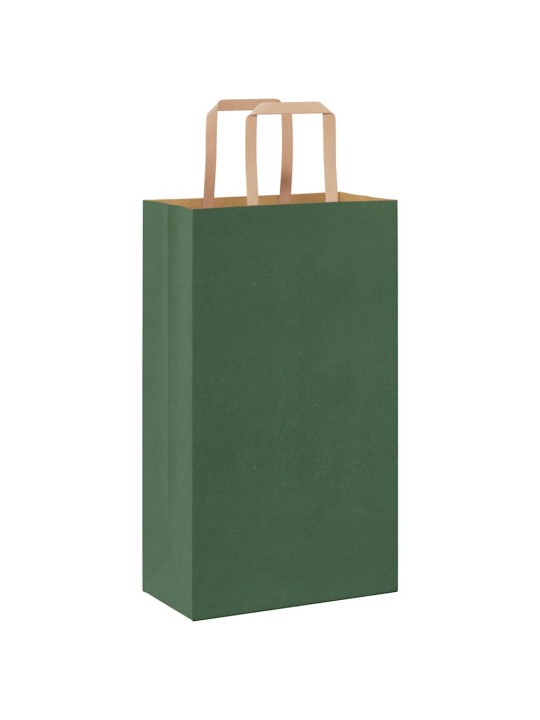 Paperikassit 250 kpl kahvoilla vihreä 21x11x36 cm