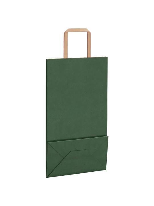Paperikassit 250 kpl kahvoilla vihreä 21x11x36 cm