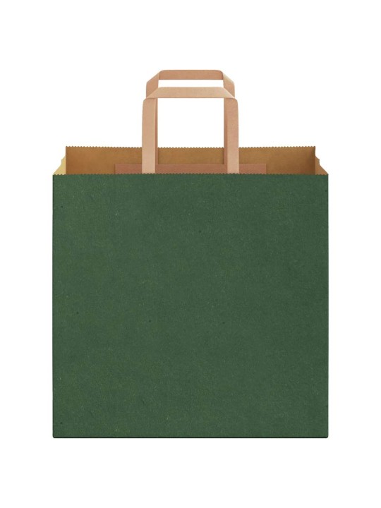 Paperikassit 250 kpl kahvoilla vihreä 26x17x25 cm