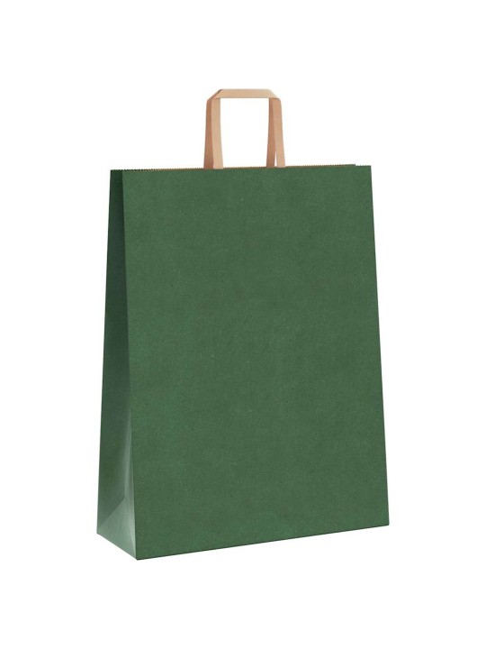 Paperikassit 250 kpl kahvoilla vihreä 32x12x42 cm