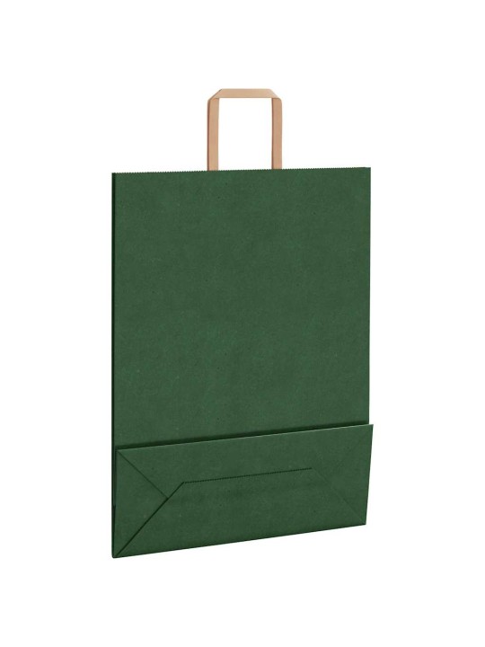 Paperikassit 250 kpl kahvoilla vihreä 32x12x42 cm