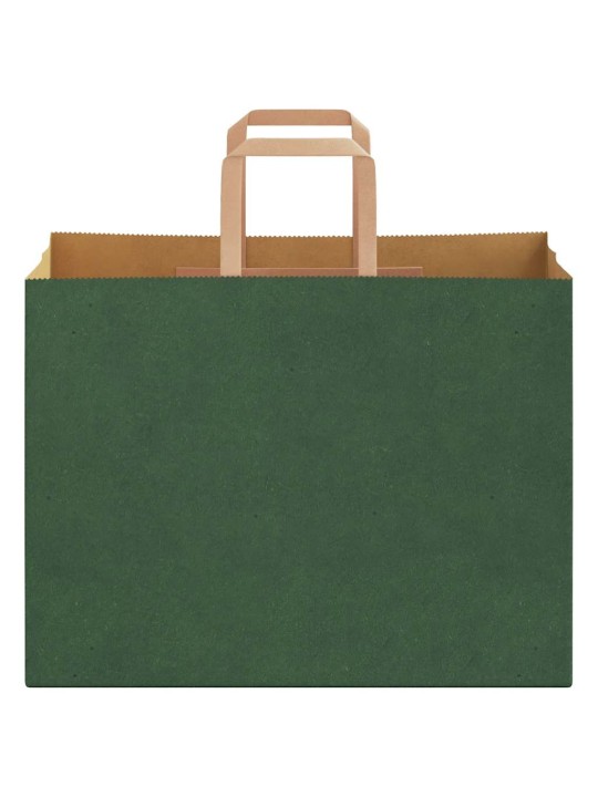 Paperikassit 250 kpl kahvoilla vihreä 32x17x25 cm