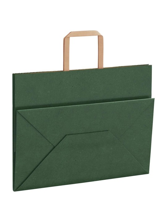 Paperikassit 250 kpl kahvoilla vihreä 32x17x25 cm