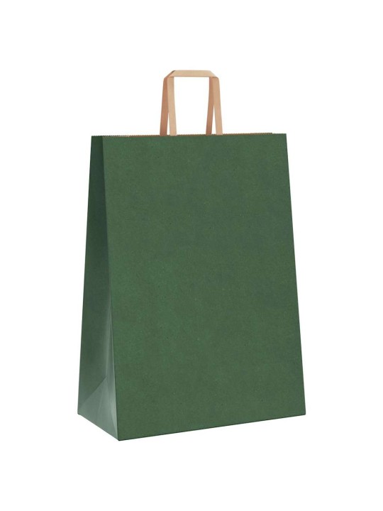 Paperikassit 250 kpl kahvoilla vihreä 32x17x44 cm