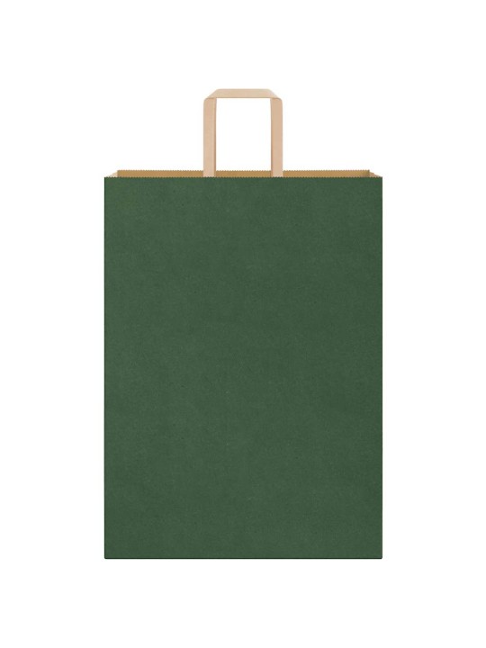 Paperikassit 250 kpl kahvoilla vihreä 32x17x44 cm